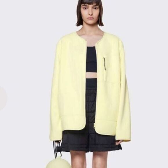 NWT RAINS Unisex Fleece Full Zip Pull Jacket Color Straw/Yellow -Size Mens XL - Picture 1 of 11